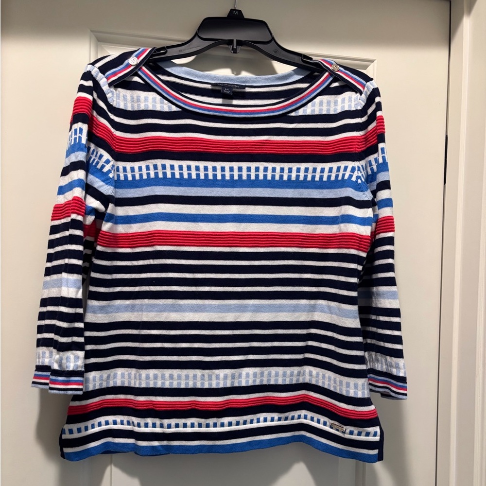 Tommy Hilfiger Striped Women's lightweight sweater with 3/4 sleeve